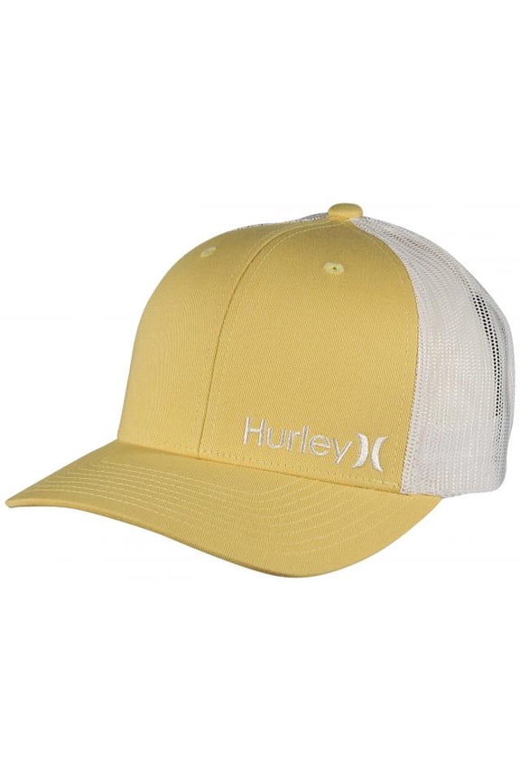 Adult Men's Mesh Snapback Adjustable Trucker Cap Hat (Yellow Staple)