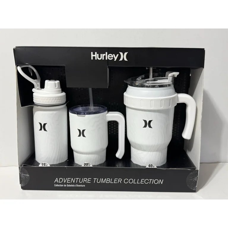 Hurley Adventure Tumbler Collection Thermos 40oz 22oz 16oz 3 Cup