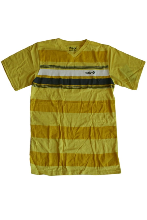 Big Boys' Blazing Yellow/Black/White Stripe Short Sleeve T-Shirt Size XL
