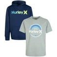 thumbnail image 1 of Hurley Boy's 2 Pack Hoodie & Tee Set (Navy/Grey, 5/6), 1 of 3