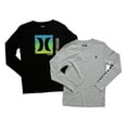 thumbnail image 1 of Hurley Boy's 2-Pack Thermal Crew Neck Long Sleeve T-Shirts (Sail/Black, 10/12), 1 of 16
