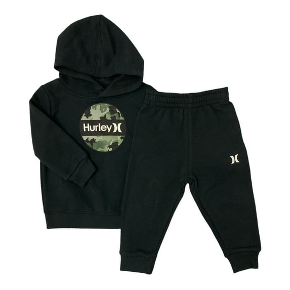 Hurley Boy's 2 Piece Easy Care Soft Warm Fleece Hoodie & Jogger Set (2T)