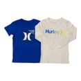 thumbnail image 1 of Hurley Boy's Classic Crew Neck Graphic Logo T-Shirt 2Pk (Blue/White, 10/12), 1 of 1