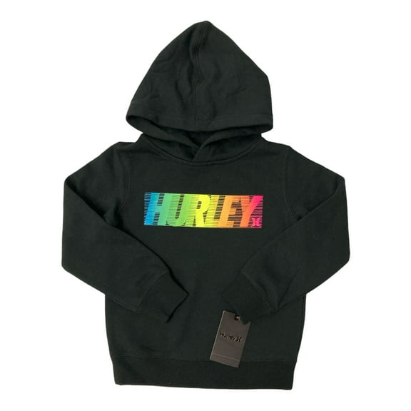 Hurley Boy's Comfortable Graphic Logo Fleece Hoodie (Black, 4)