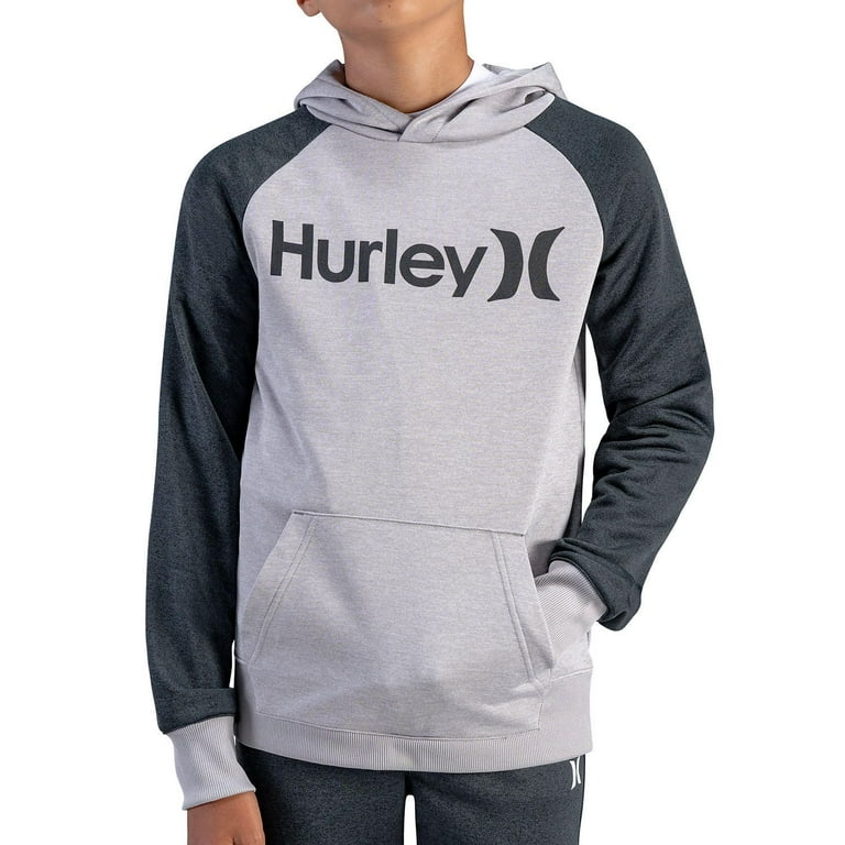Hurley Boy s H2O Dri French Terry Solar Moisture Wicking Hoodie Grey 6 7 Walmart