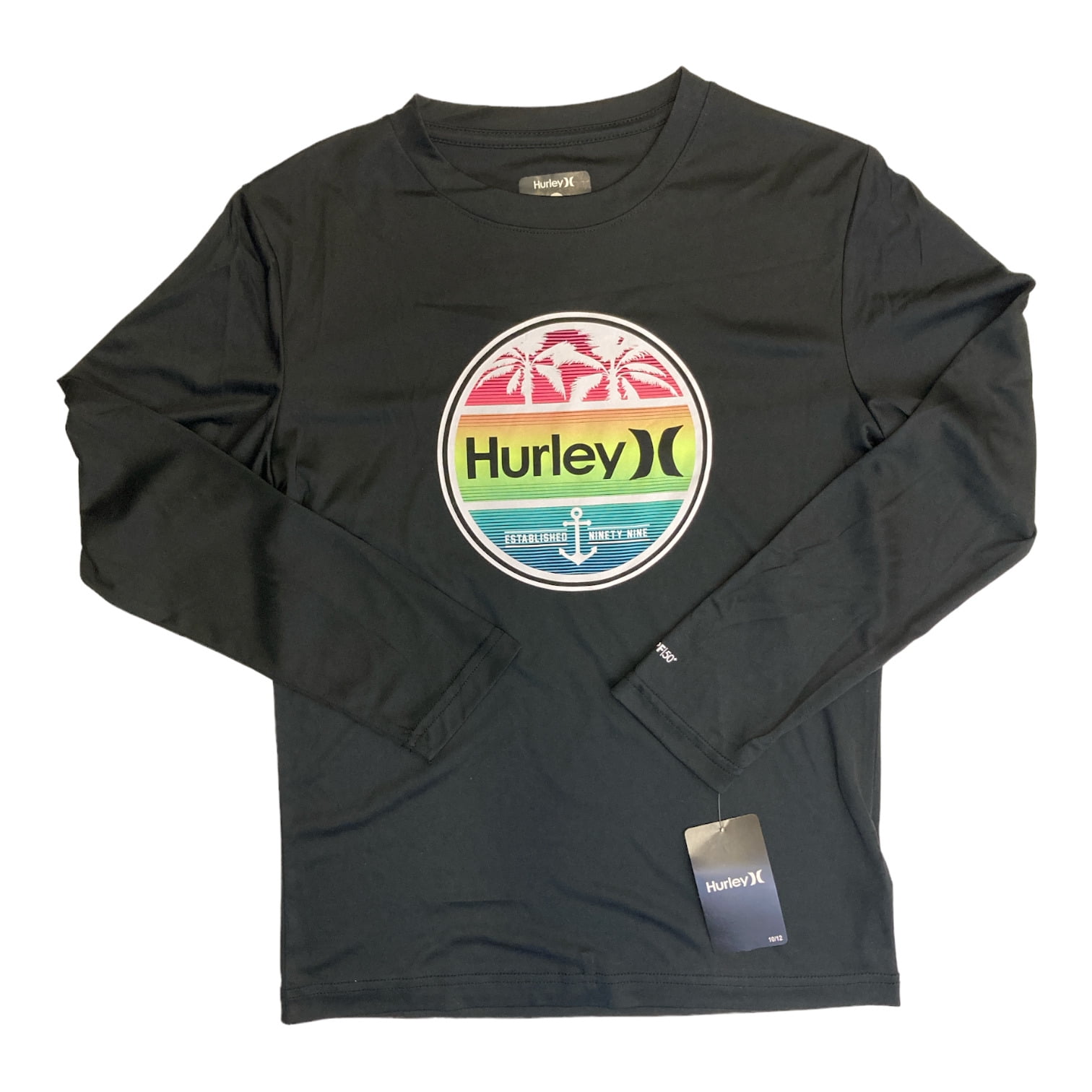 Tee-shirt Anti Uv Enfant Hurley Rashguard Shirts Hurley Hrlb Ombre Icon UPF Shirt T-Shirt De Protection Rash Guard Rashguard Shirts For Men T Shirt Uv Enfant