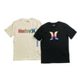 thumbnail image 1 of Hurley Boy's Short Sleeve Crew Neck Soft Jersey Graphic T-Shirt (Black/White, 18/20), 1 of 1