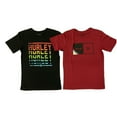 thumbnail image 1 of Hurley Boy's Short Sleeve Graphic Logo Crew Neck T-Shirt 2 Pack (Black/Red, 8), 1 of 1