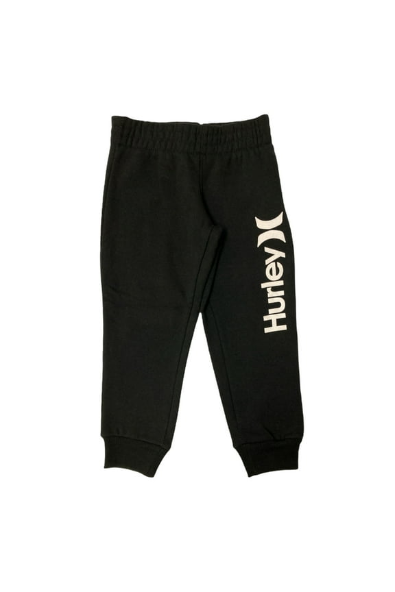 Boy's Soft & Warm Elastic Waist Fleece Jogger Pants (Black, 4)