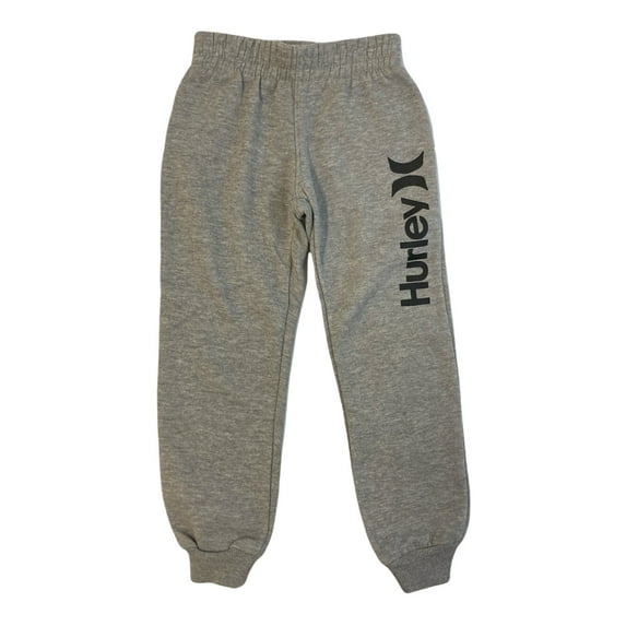 Hurley Boy's Soft & Warm Elastic Waist Fleece Jogger Pants (Heather Grey, 5)