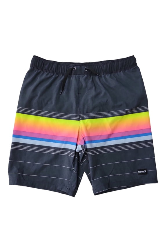 Boy's UPF50+ Drawstring Waist Pull On Swim Short (Black, 4)