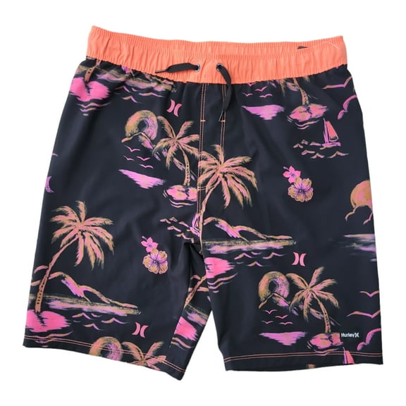 Hurley Boy's UPF50  Drawstring Waist Pull On Swim Short (Orange Starfish, 5/6)
