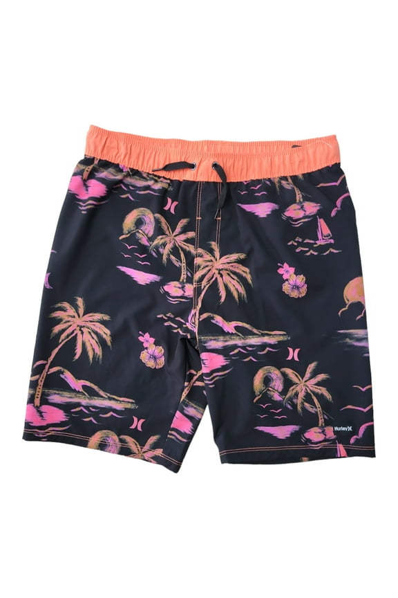 Boy's UPF50+ Drawstring Waist Pull On Swim Short (Orange Starfish, 5/6)