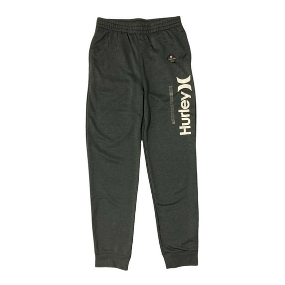 Hurley Boys' Big Fleece Jogger Pants, Black Heather Solar, M