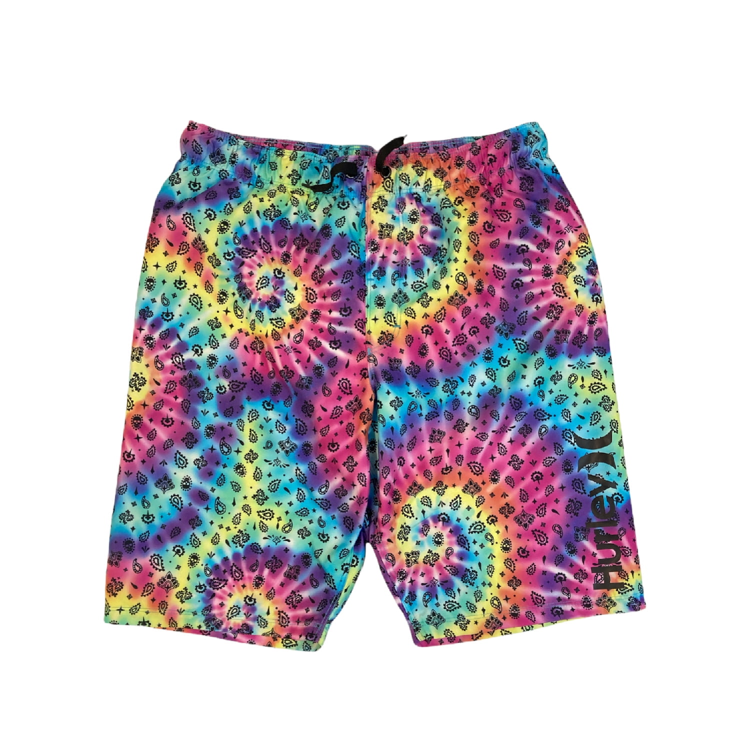Hurley Boys Logo Swim Trunks Striped Board Shorts Surf and Swim Tie Dye Paisley L Walmart