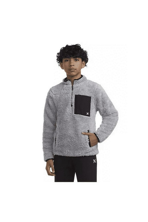 Boys Sherpa Printed Quarter-Zip Jacket