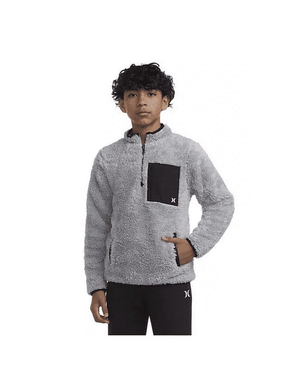 Boys Sherpa Printed Quarter-Zip Jacket