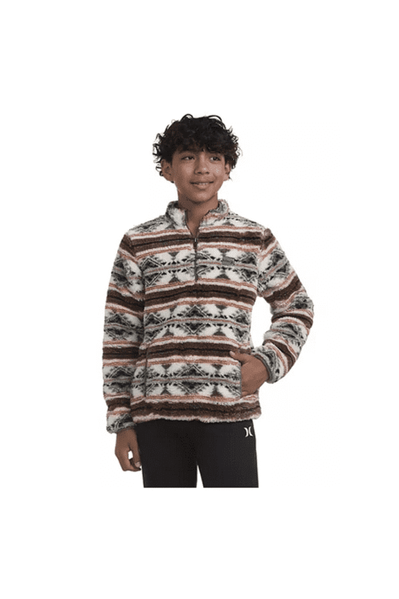 Sherpa Printed Quarter-Zip Jacket