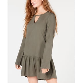 Hurley Juniors Cabo Cutout Drop Waist Dress Twilight Marsh M