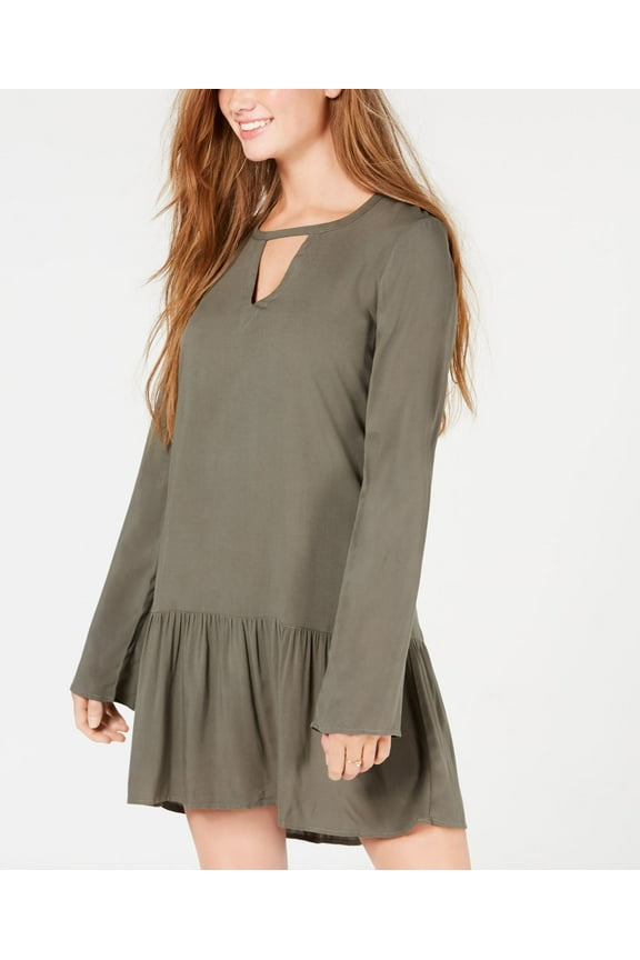 Juniors Cabo Cutout Drop Waist Dress Twilight Marsh M