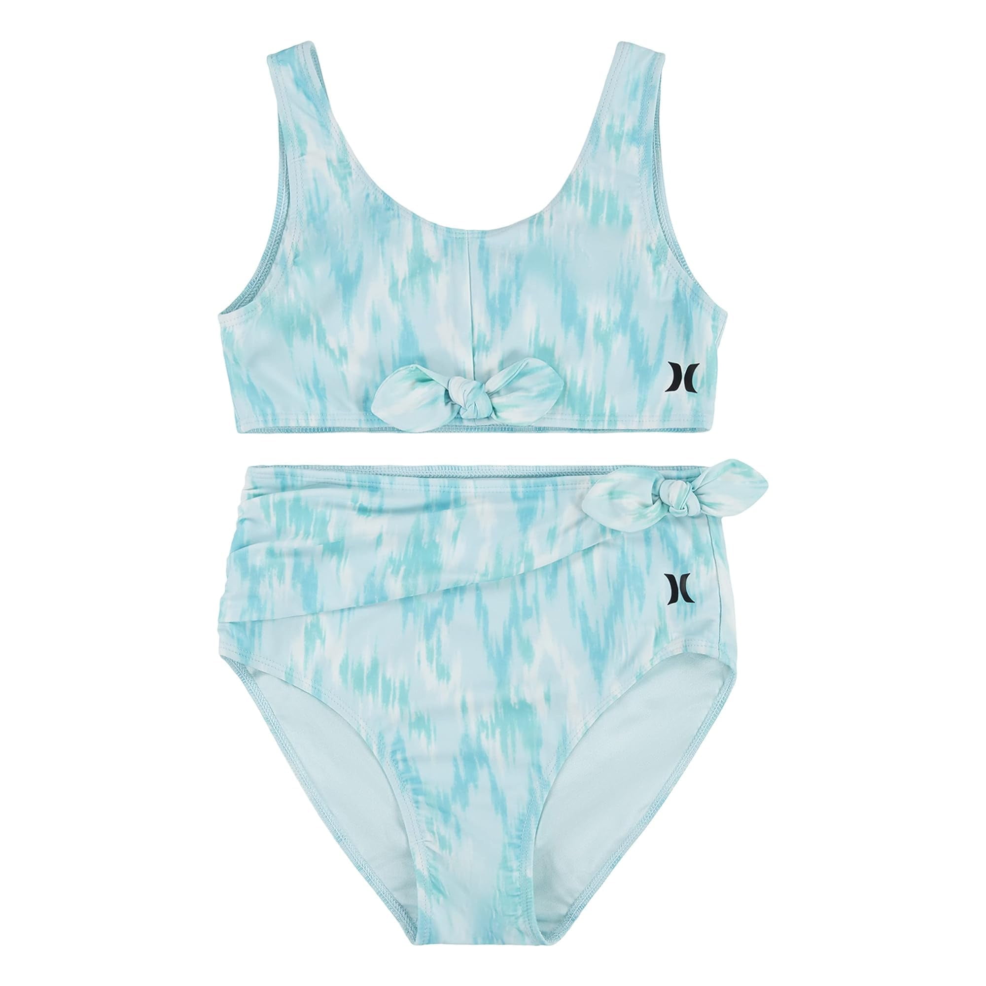 Hurley Girl's Two-Piece Wrap Tie Bikini Swim Set (Big Kids) Blue