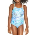 thumbnail image 1 of Hurley Girl's UPF 50+ Stretch Razor Back One-Piece Quick Dry Swimsuit (Blue Tie Dye, 5/6), 1 of 5