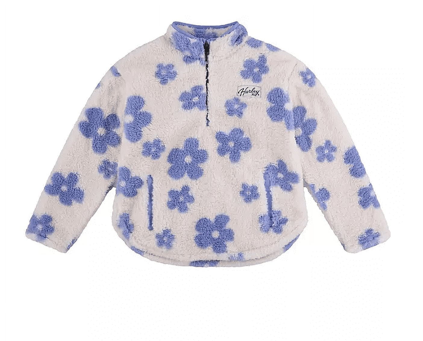 Hurley Girls Sherpa Printed Quarter-Zip Jacket (Echo Pink, Small-6