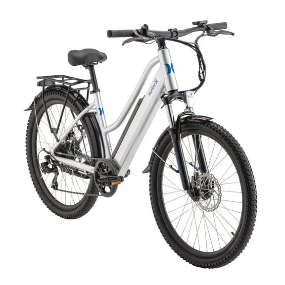 Hurley HE-13-SV-23 J-Bay E-All Road Single Speed Electric Bike, Silver