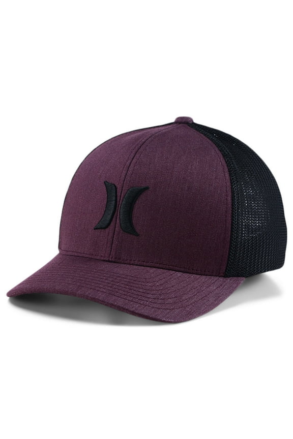 Men's Hat Icon Textures Stretch Flex Fit Mesh Trucker Cap (Large/X-Large, Dark Purple/Black)