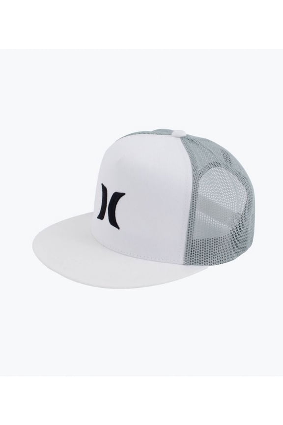 Icon Trucker Solid Flat Snapback Peak White Cap