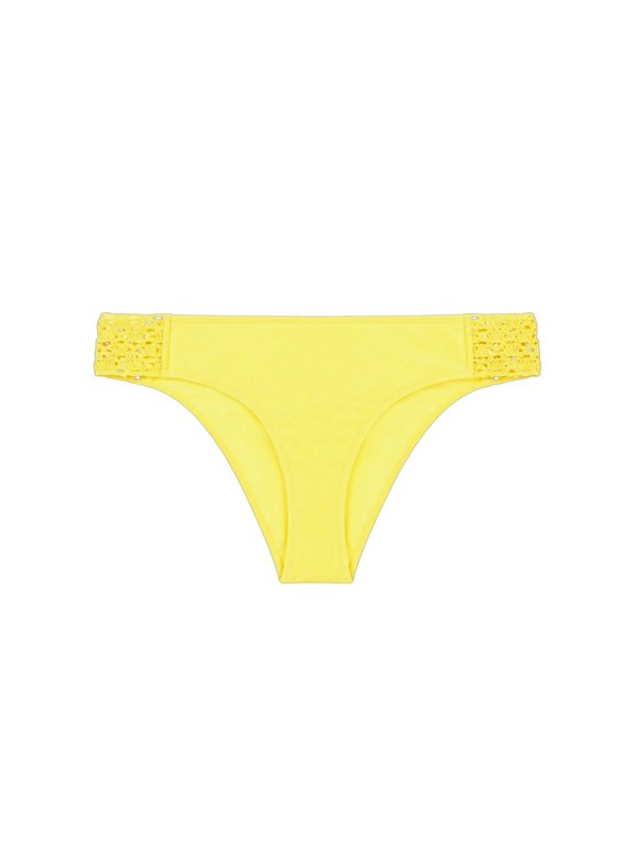 Juniors Macrame Cheeky Hipster Bikini Bottom Yellow Gold Xl