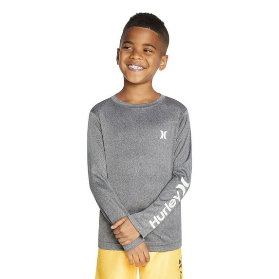 Boys 4-20 Hurley H2O-Dri Long Sleeve Top Color: Black Heather Size: 5