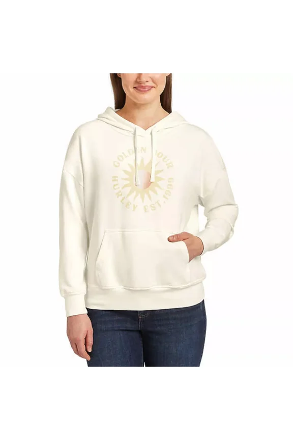 Ladies' Graphic Hoodie Pullover Sweater (Ivory, X-Large)