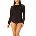 thumbnail image 1 of Hurley Ladies' Long Sleeve Rash Guard Shirt Swim Suit Top UPF 50+, Black Small, 1 of 3