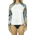 thumbnail image 1 of Hurley Ladies' Long Sleeve Rash Guard Swim Shirt Top UPF 50+ (White Multi, M), 1 of 2