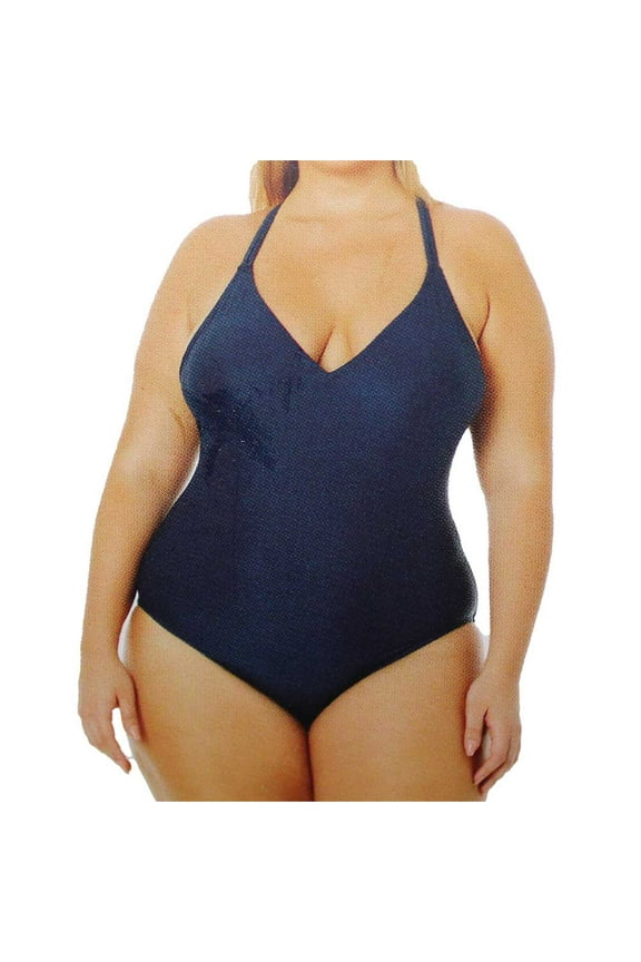 Ladies' Size Medium, One-Piece Swimsuit, UPF 50+, Navy Blue