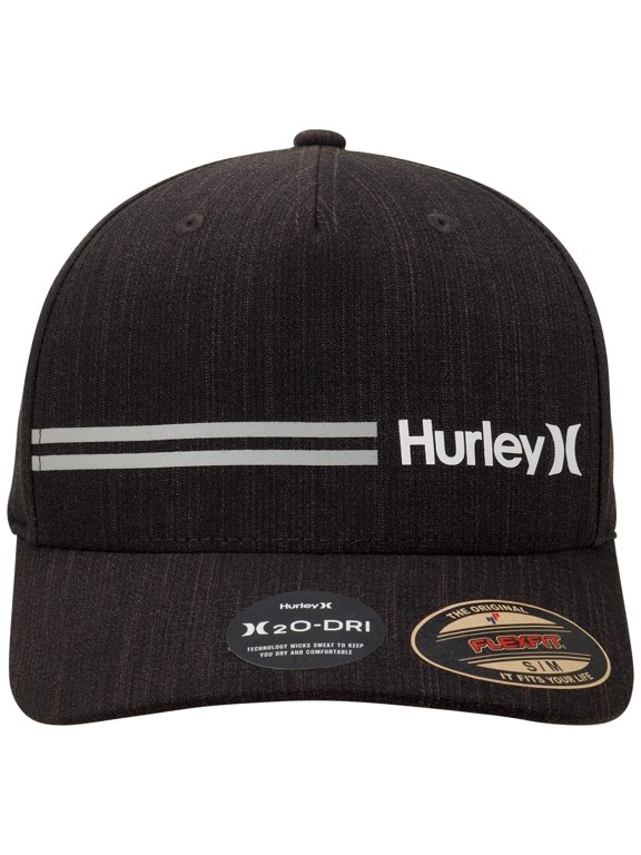 Men's Baseball Cap - H2O-DRI Line Up Curved Brim Fitted Hat, Size Large-X-Large, Black