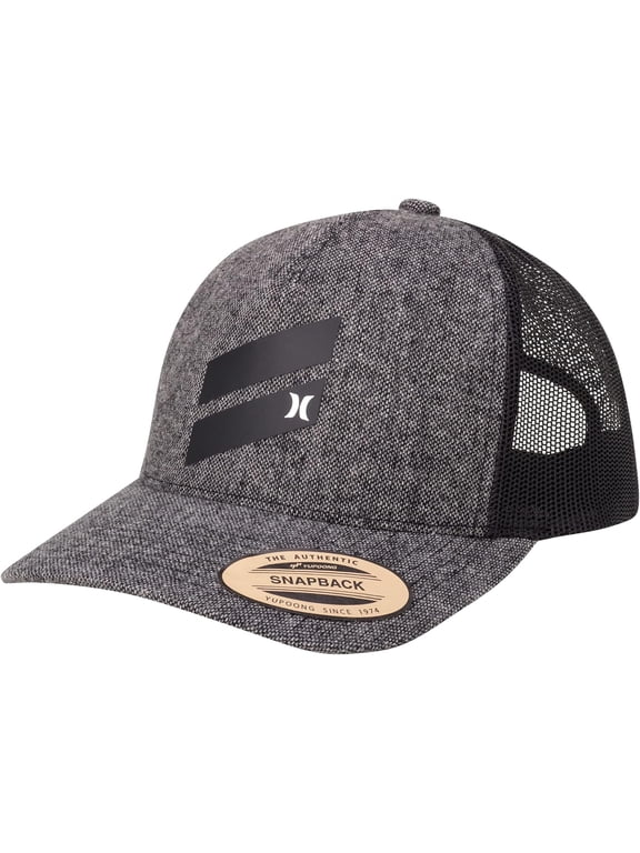 Men's Baseball Cap - Icon Slash Curved Brim Trucker Hat, Size One Size, Solid Black