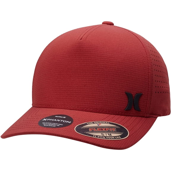 Hurley Men's Baseball Cap - Phantom Advance Stretch Fitted Hat, UPF 50, Size Large-X-Large, Burgundy