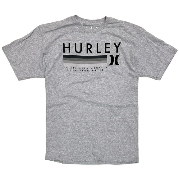 Hurley Men's Blender Graphic Short Sleeve Tee T-Shirt (Medium, Heather Grey)