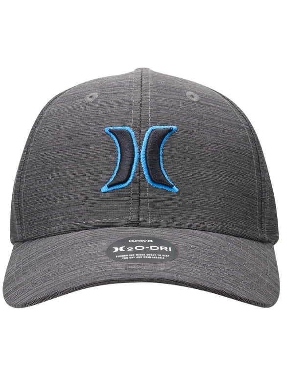Men's Hat H2O-DRI Max Embroidered Logo Stretch Flex Fit Cap (Large/X-Large, Charcoal Black)