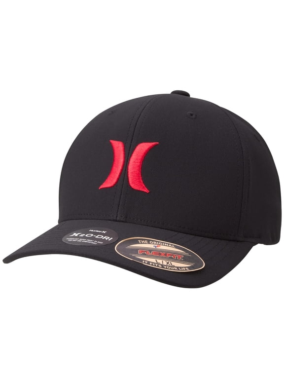 Men's Caps - One & Only Cap H2O Dri Flexfit Baseball Hats for Men (S-XL), Size Large-X-Large, Black/Red