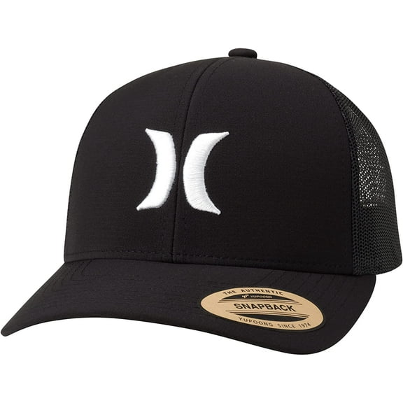 Hurley Men's Del Mar Trucker Hat Cap (Black/White)