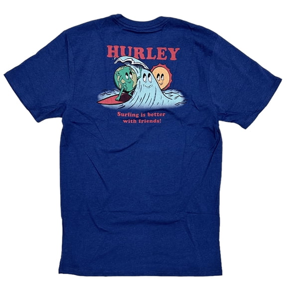 Hurley Men's Everyday Regrind and Surfs Short Sleeve Crewneck Tee T-Shirt (Large, Blue)
