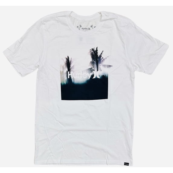 Hurley Men's Everyday Washed Bali Tropical Graphic Tee T-Shirt (Small, White)
