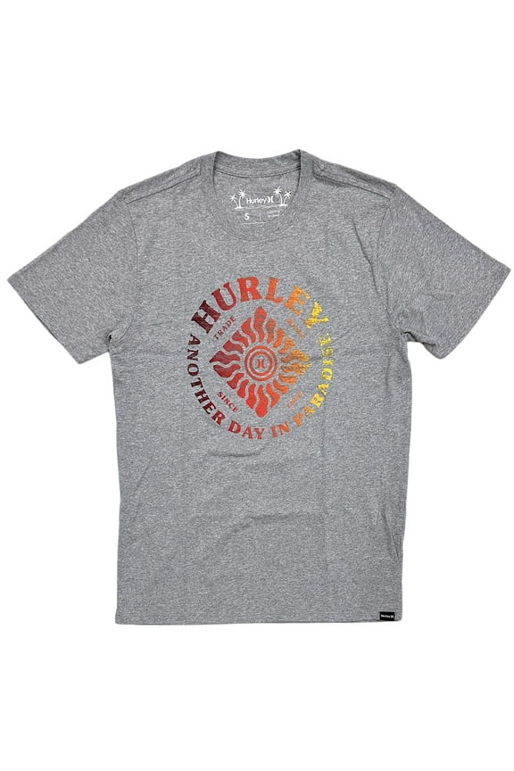 Men's Everyday Washed Belize Distressed Graphic Short Sleeve Tee T-Shirt (Medium, Heather Grey)