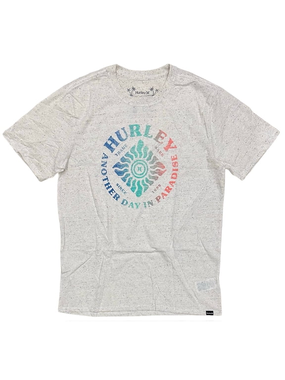 Men's Everyday Washed Belize Distressed Graphic Short Sleeve Tee T-Shirt (Medium, Off White)