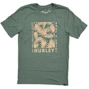 HURLEY Men's Everyday Washed Frond Tropical Graphic Short Sleeve Tee T-Shirt (Small, Sage)