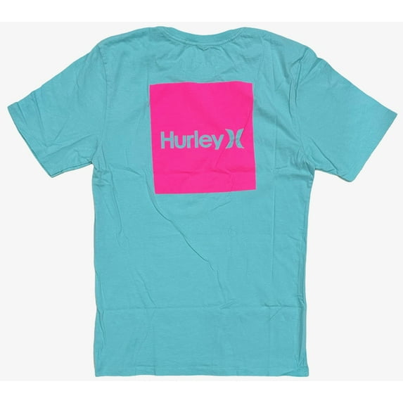 Hurley Men's Everyday Washed One and Only Boxed Logo Short Sleeve Tee T-Shirt (X-Large, Tropical Twist)