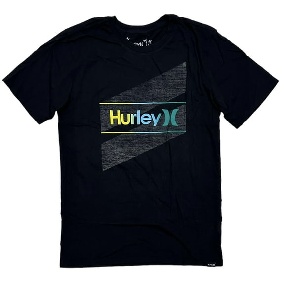 Hurley Men's Everyday Washed One and Only Slashed Short Sleeve Tee T-Shirt (Large, Black)